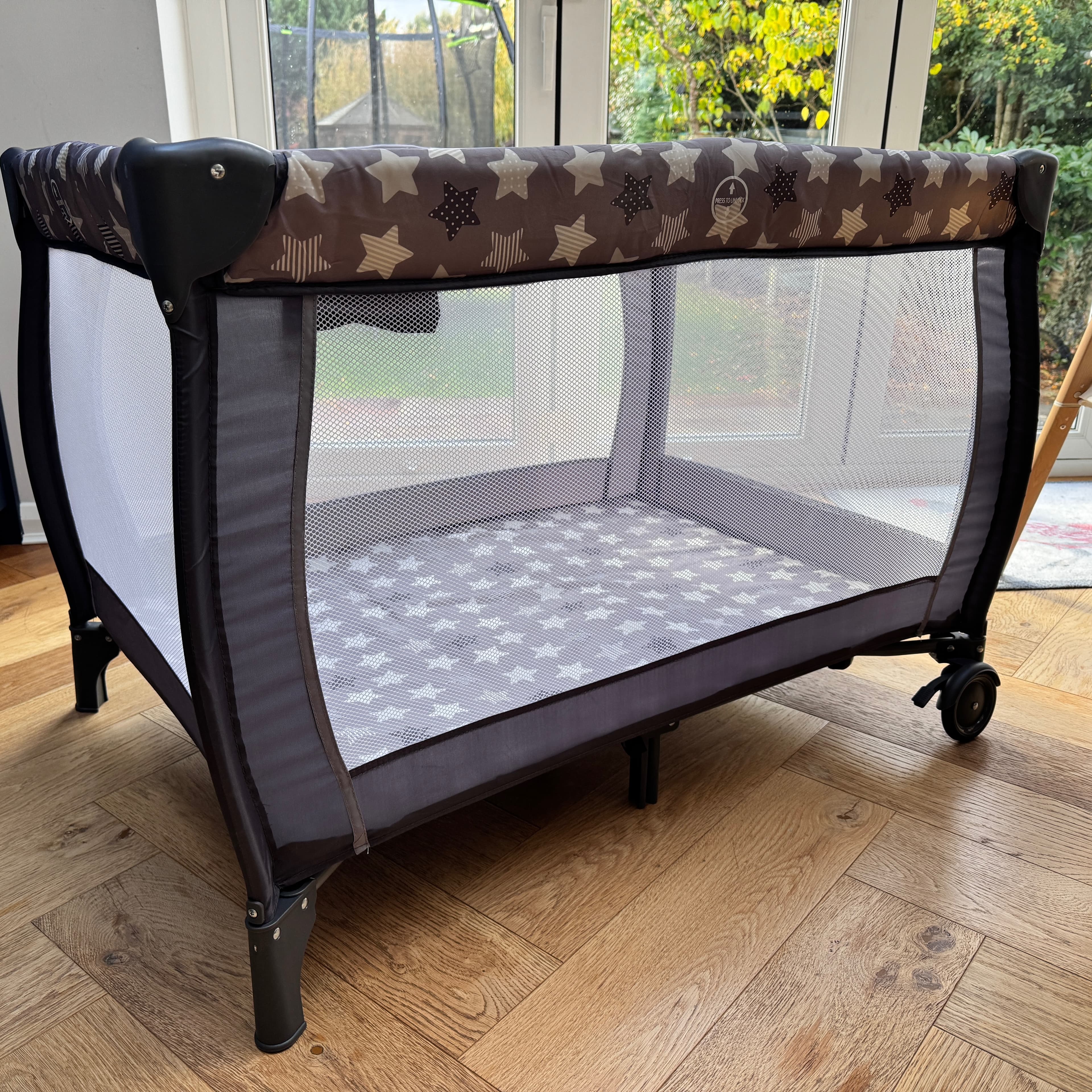 Costway Travel Cot + Mattress Topper