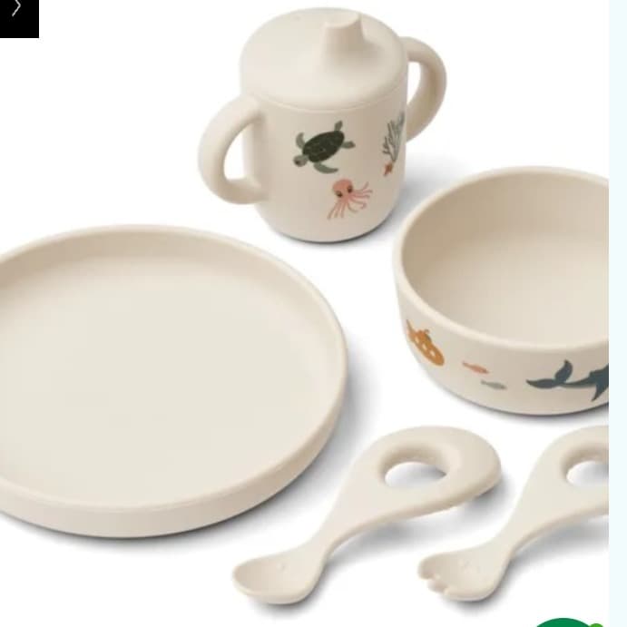 LIEWOOD DINNER SET SILICONE SEA CREATURES
