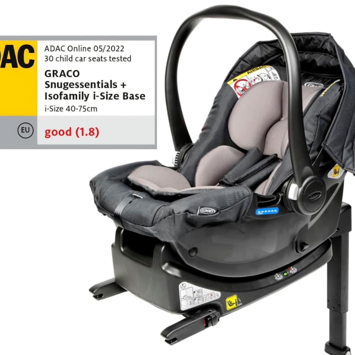 Newborn baby safety seat Graco Snugessentials with ISO base