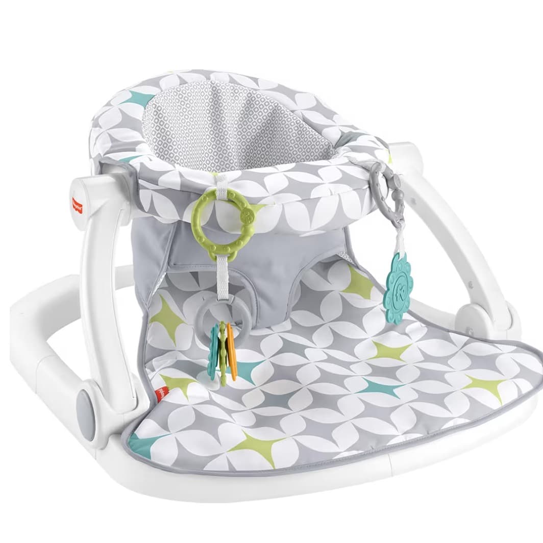 Fisher-Price Portable Baby Chair Sit-Me-Up Floor Seat With Developmental Toys & Machine Washable Seat Pad