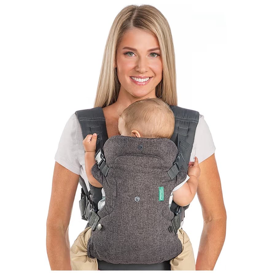Infantino Flip 4-in-1 Convertible Baby Carrier, Adjustable, Ergonomic Babywearing, Registry Essential, Baby Carrier for Newborn to Toddler