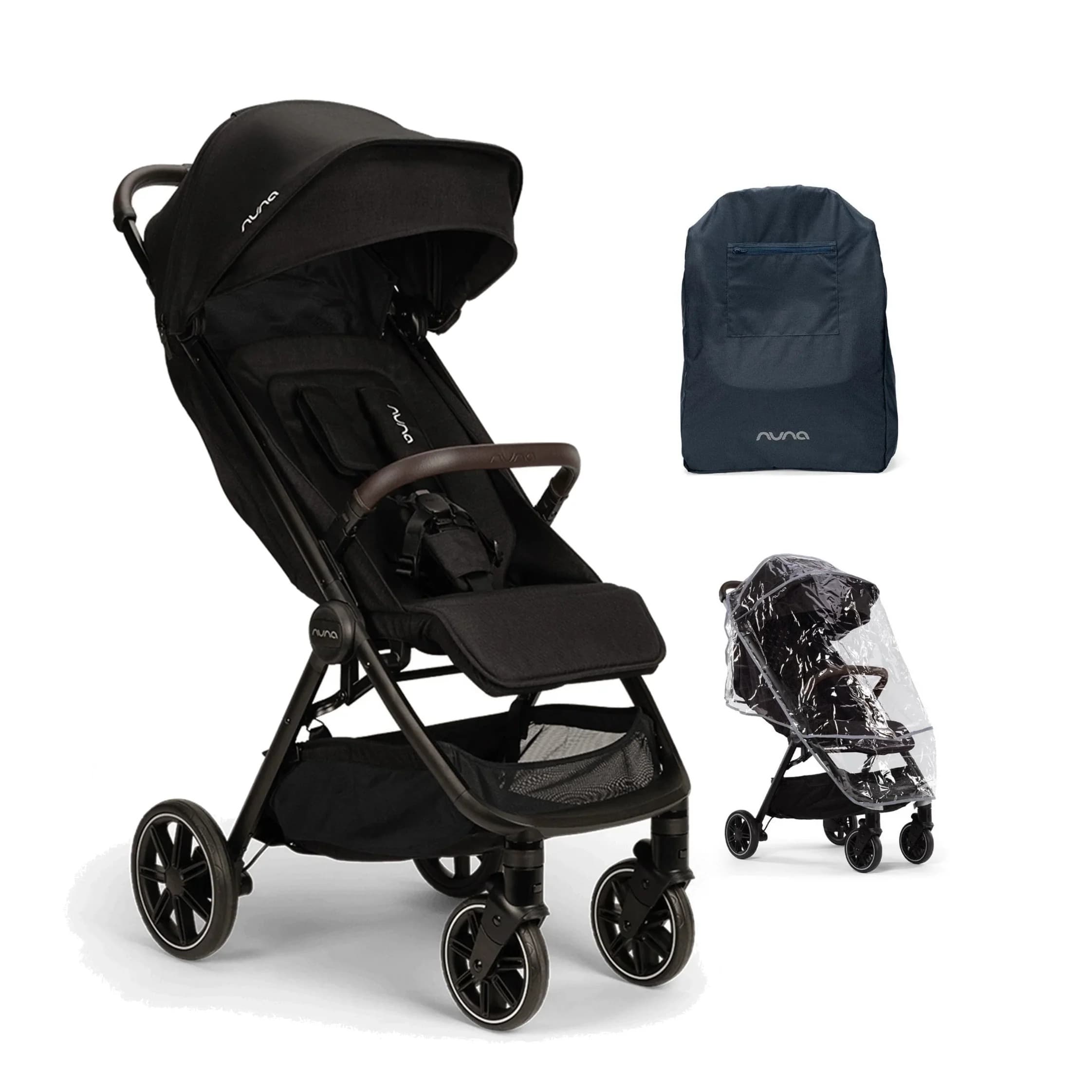 TRVL Pushchair with Travel Bag & Raincover - Caviar