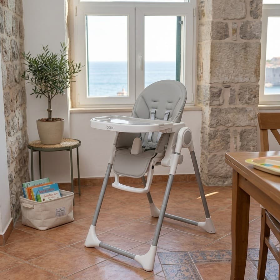  Premium Adjustable High Chair – bbo Bella (Grey & White)