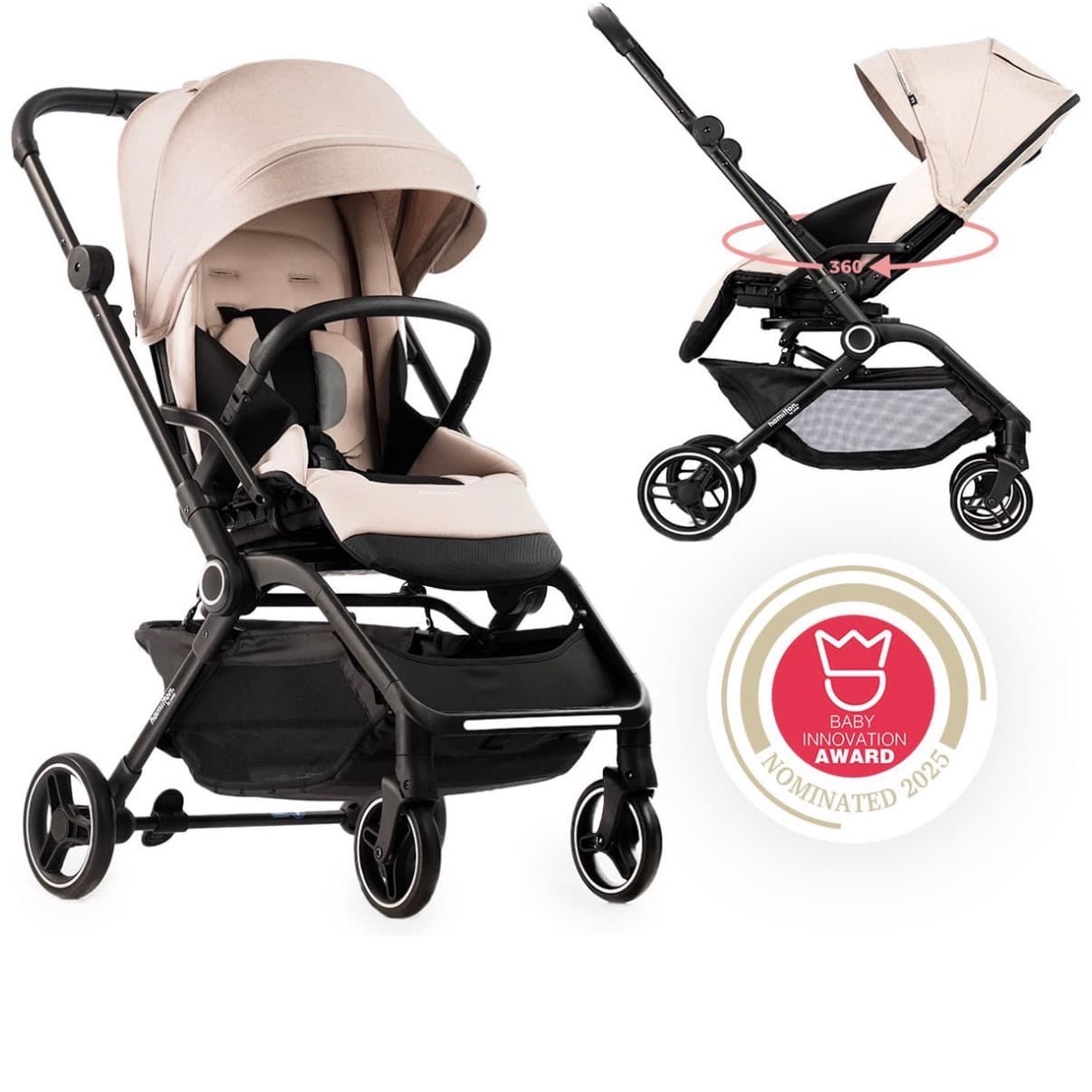 Carrito Hamilton by Yoop T1, 360° MagicFold, color beige
