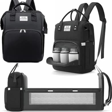 Mochila para pañales 3 en 1 con cuna plegable