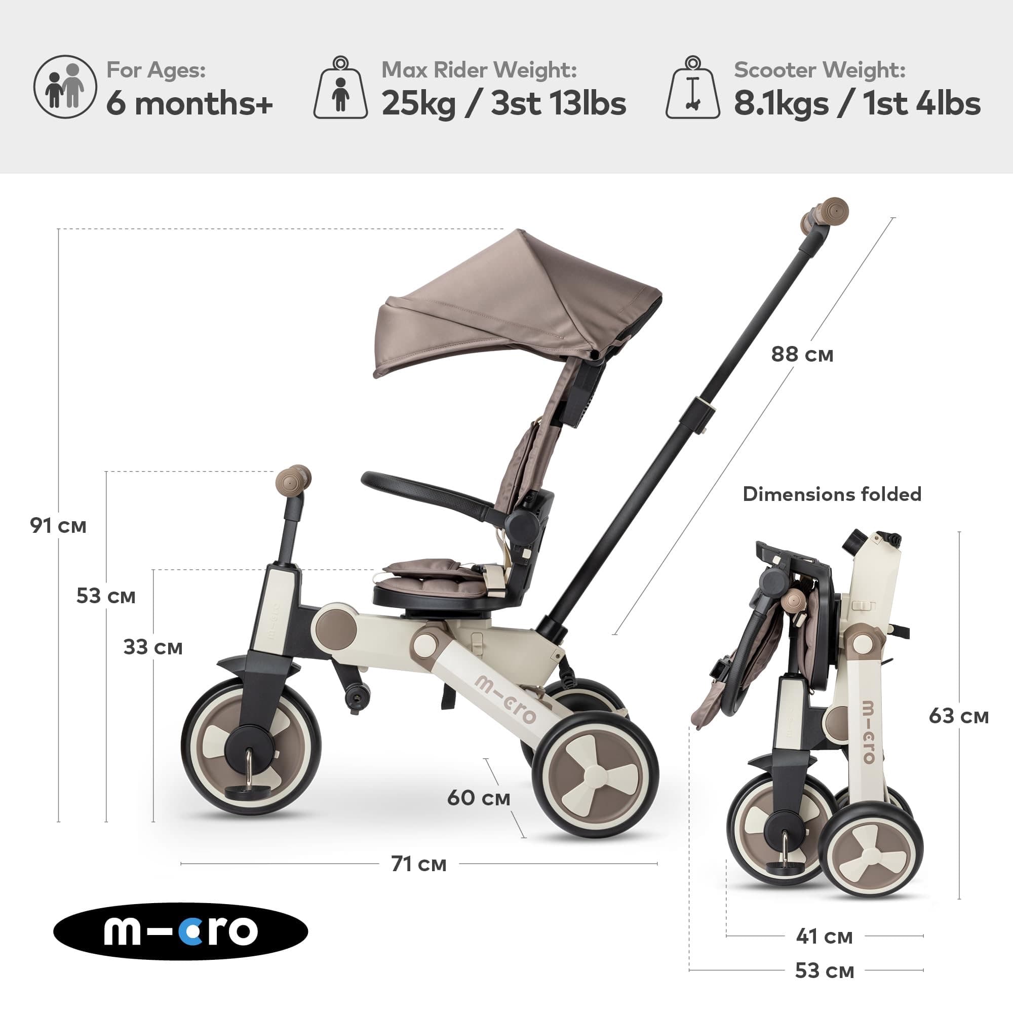 Micro 4-in-1 Foldable Reversible Stroller Bike