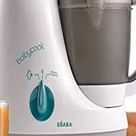 Béaba Babycook Original, a 4-in-1 baby food maker designed for steaming, blending, heating, and defrosting
