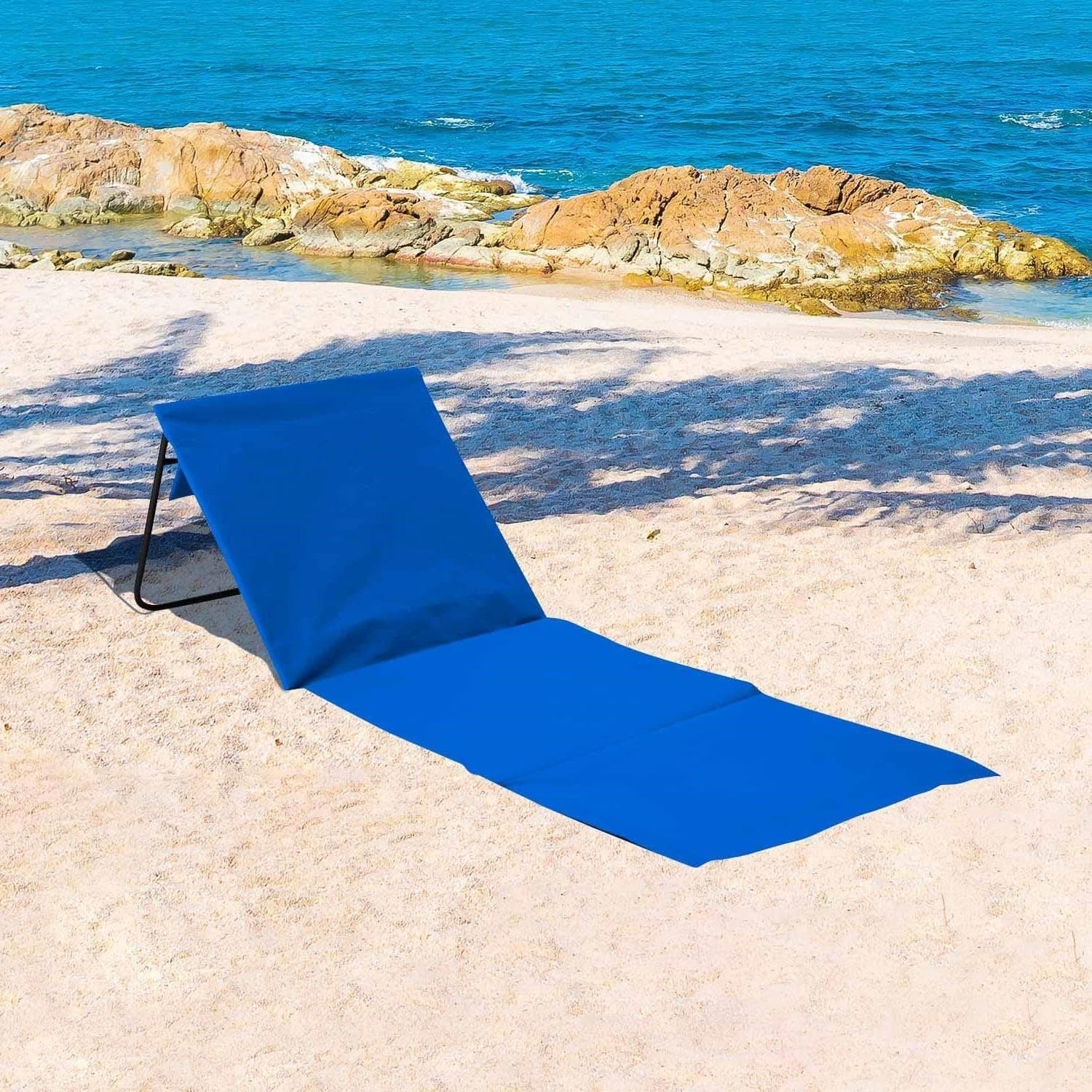 2 x tappetini da spiaggia pieghevoli impermeabili portatili e leggeri con schienale - 2