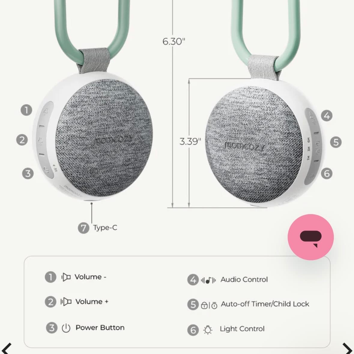 Macchina audio portatile Momcozy - 5