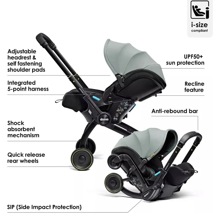 Doona X - seggiolino auto e passeggino per neonati nero nitro  - 4