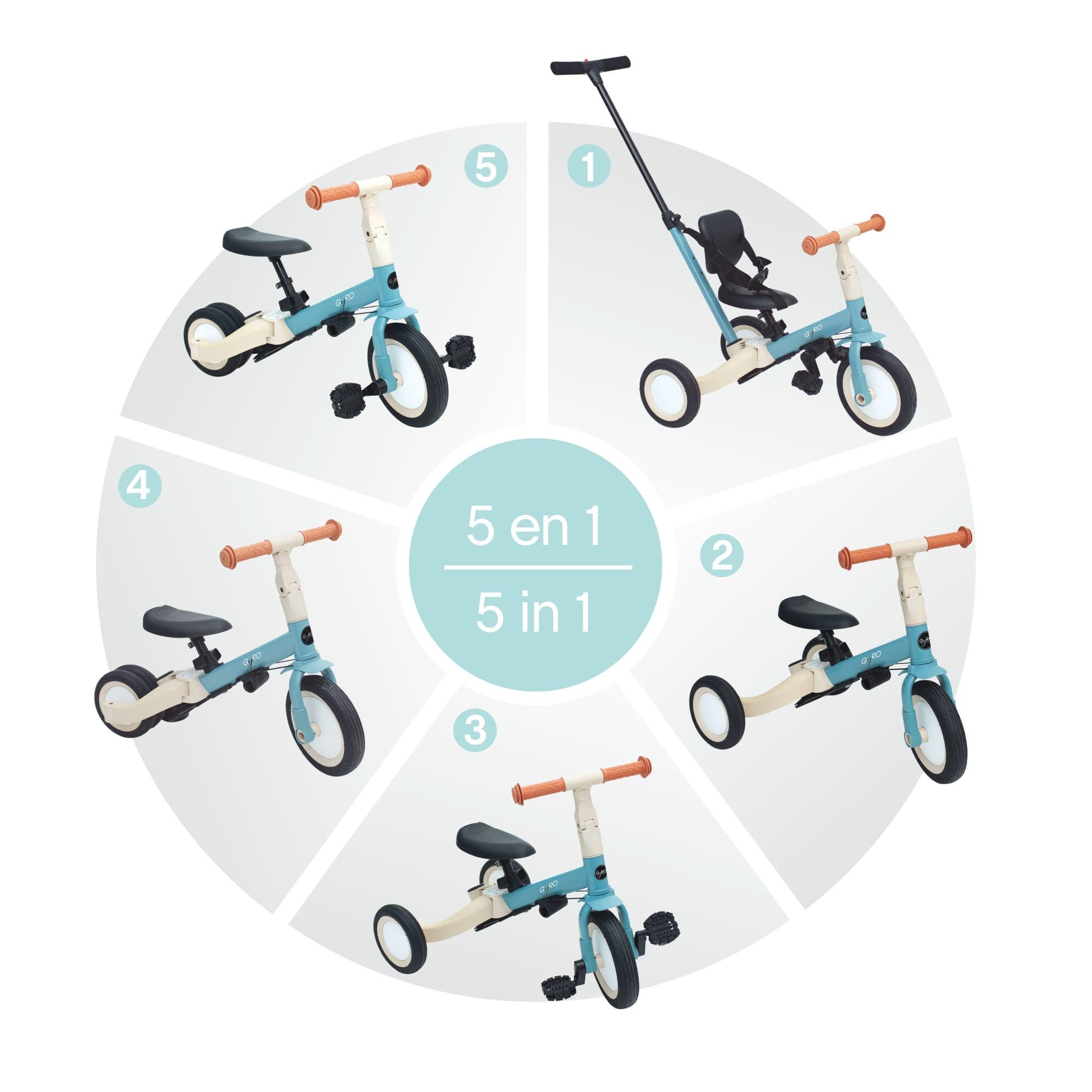Triciclo 5‑in‑1 — da 1 a 5 anni - 6