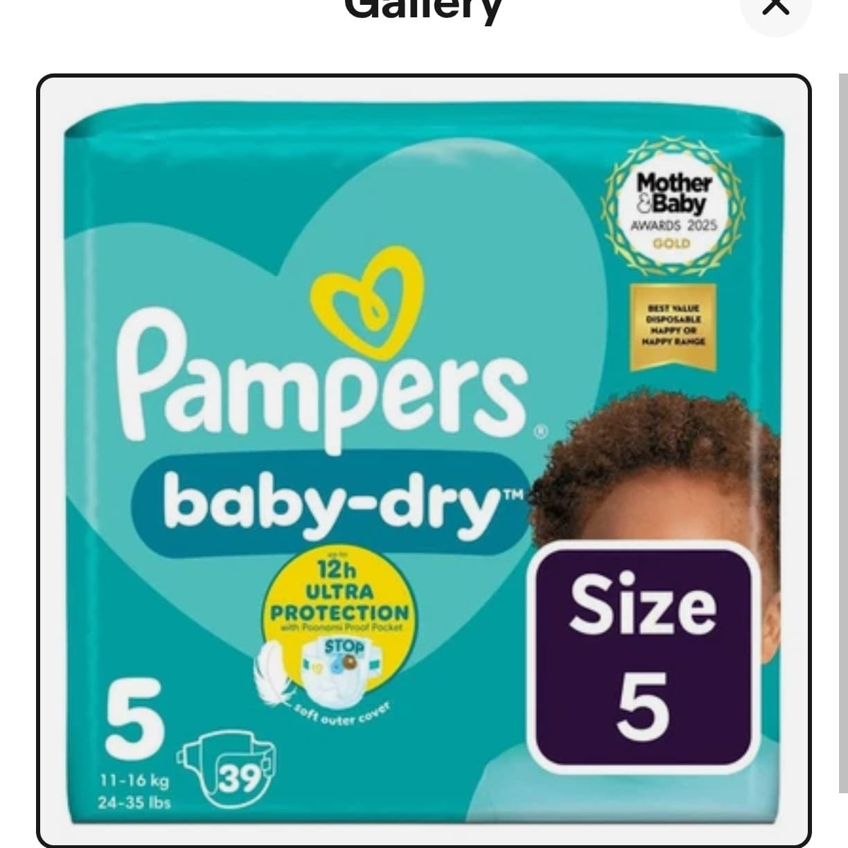 Pampers baby dry large pack any size