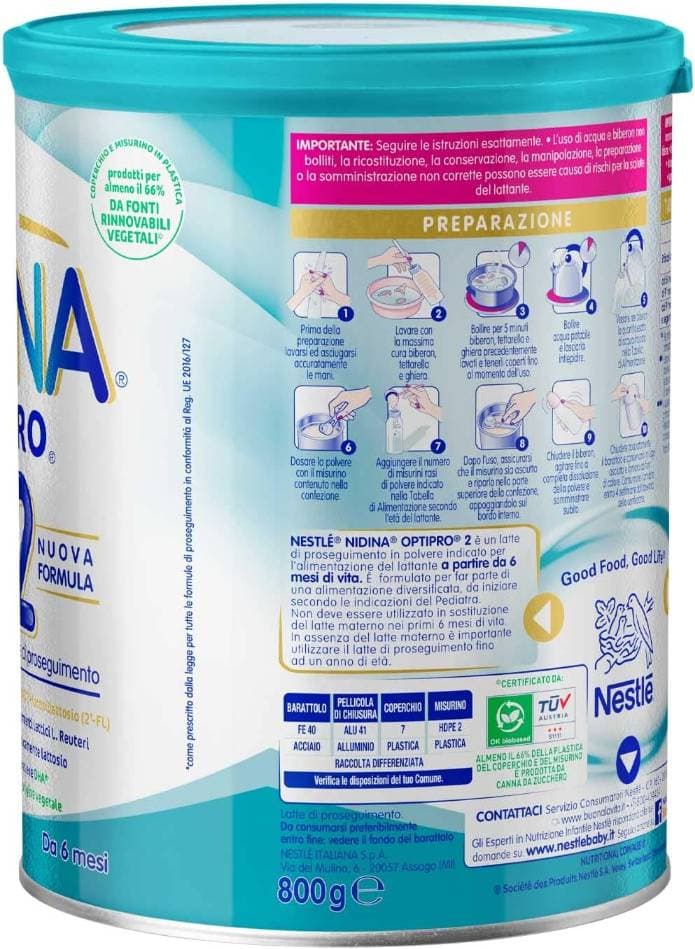 NESTLÉ NIDINA Optipro 2 Latte in polvere da 6 mesi, Latta8 00g - 4
