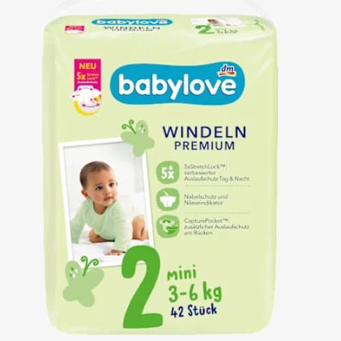 Diapers Mini, size 2, 3-6 kg, 42 pcs