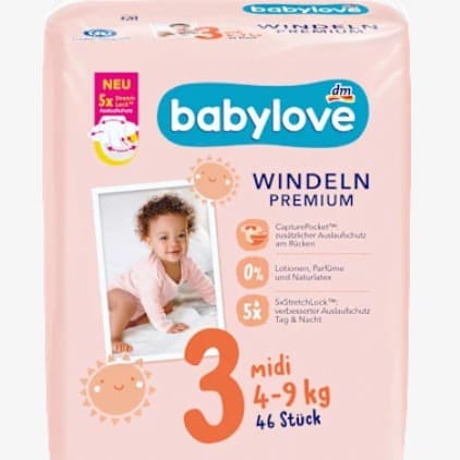 Diapers Midi, size 3, 4-9 kg, 46 pcs