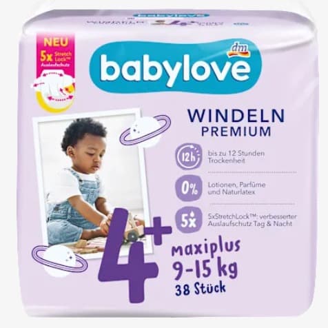 Diapers Maxiplus, size 4+, 9-15 kg, 38 pcs