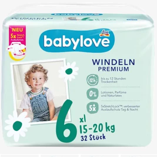 Diapers XXL, size 6, 15-20 kg, 32 pcs