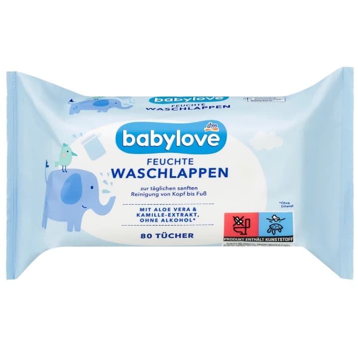 Wet wipes with microfibre, with aloe vera and chamomile extract, 80 pcs