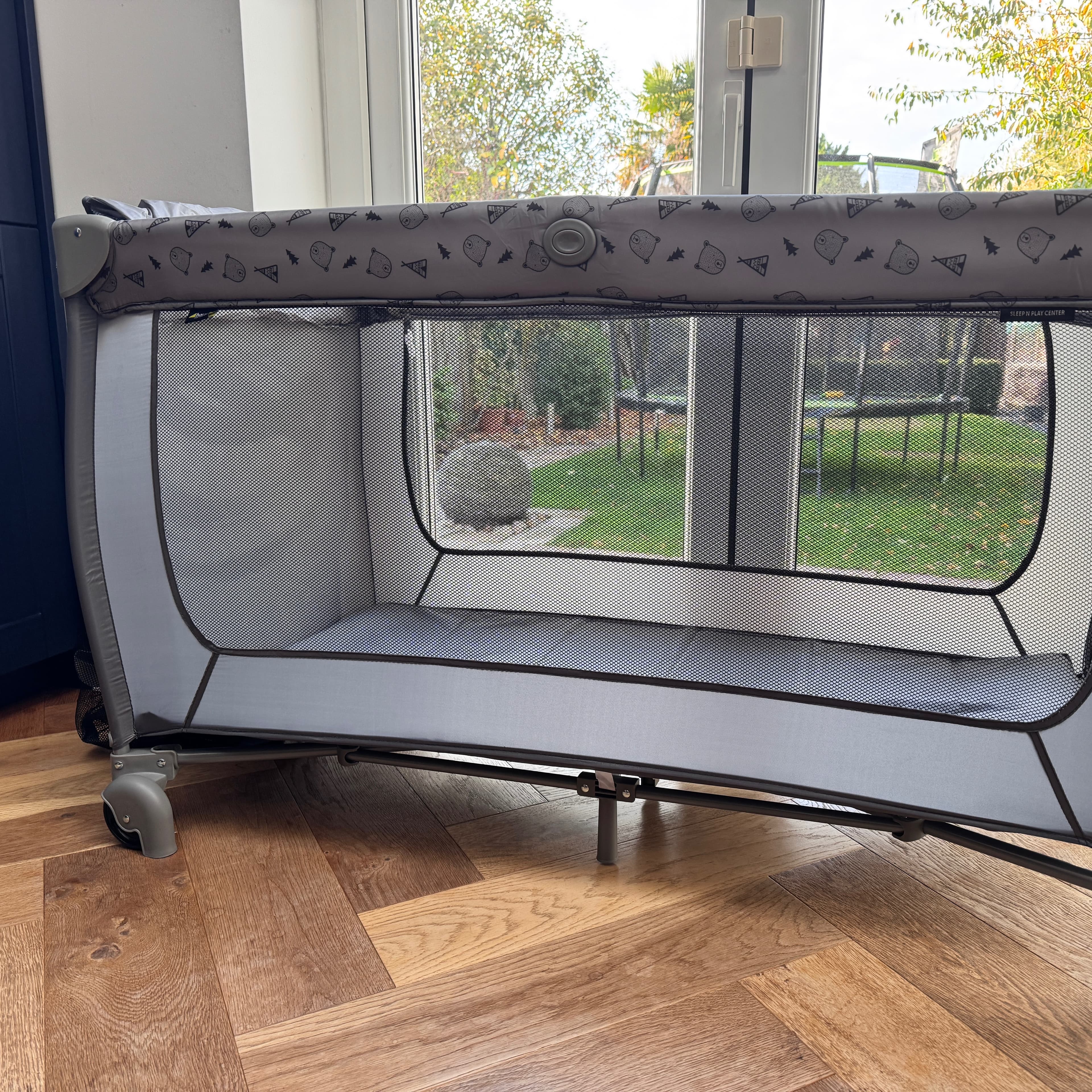 Hauck Nordic Grey Travel Cot + Mattress topper - 2