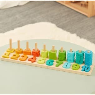 Wooden Counting Shape Sorter 65 Pieces