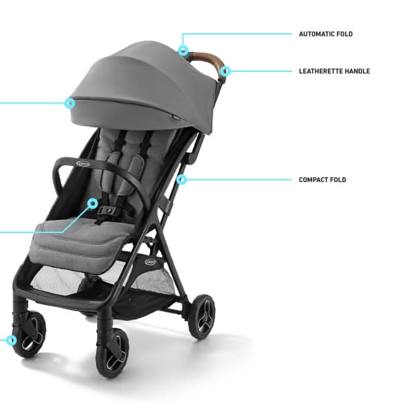 Passeggino compatto Graco Ready2Jet — Passeggino da viaggio compatto con chiusura automatica, Kingston - 6