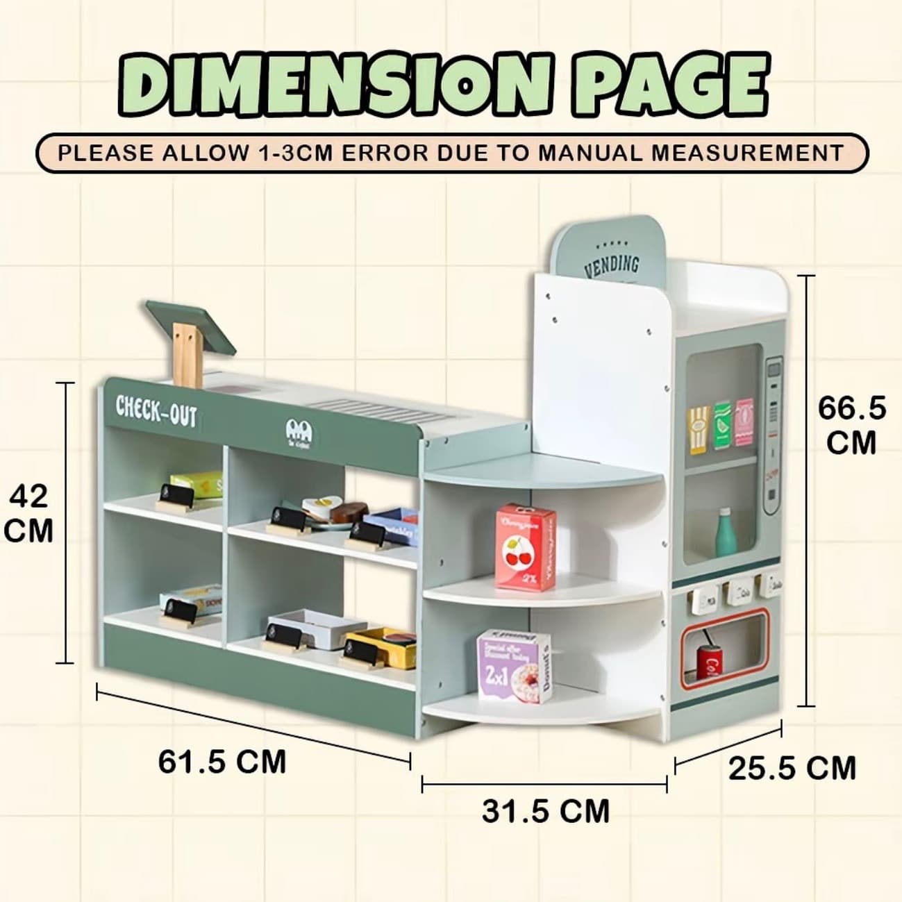 Wooden Pretend Supermarket Playset - 6