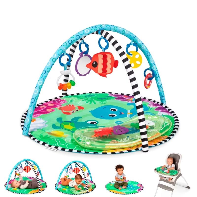 Play Mat - Baby Einstein Sea Floor Explorers 2-in-1 Water Mat Portable Tummy Time Activity Play Gym Water Mat Activity Gym