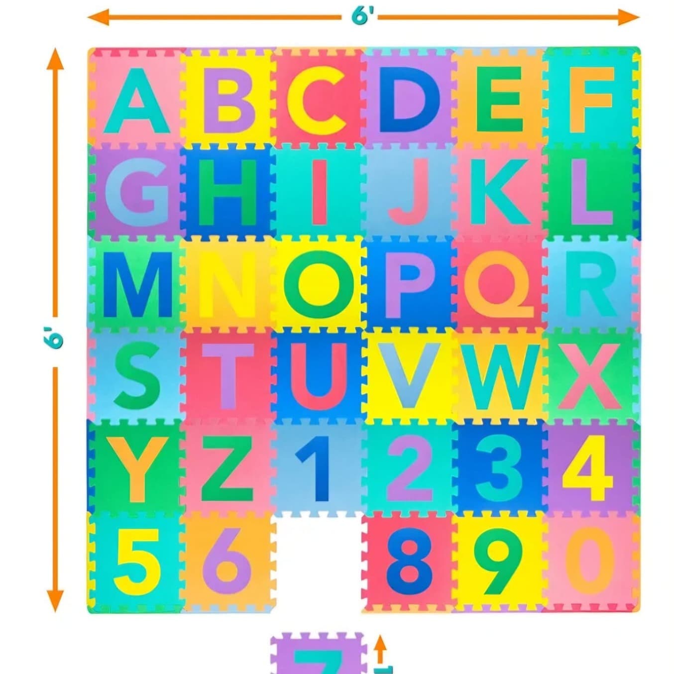 Foam Play Mat - Kids Puzzle Alphabet & Numbers Play Mat (36 Tiles, 12" x 12")