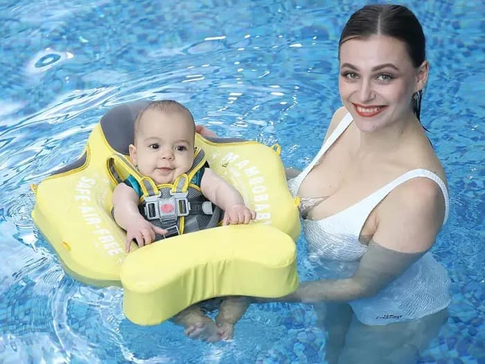 MamboBaby Baby Life Jacket 6-24 Months with Shade and 5-Point Belt