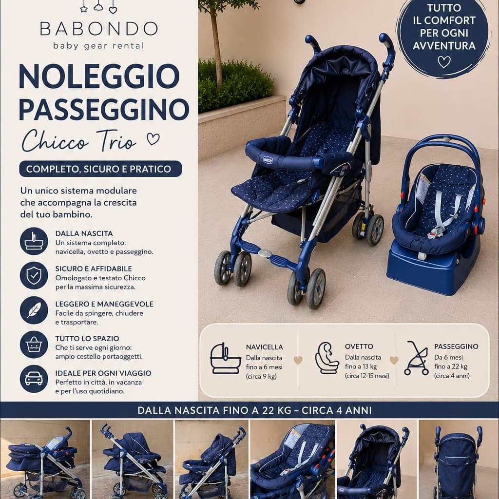 Passeggino Chicco + Ovetto + base per auto💙 - 2