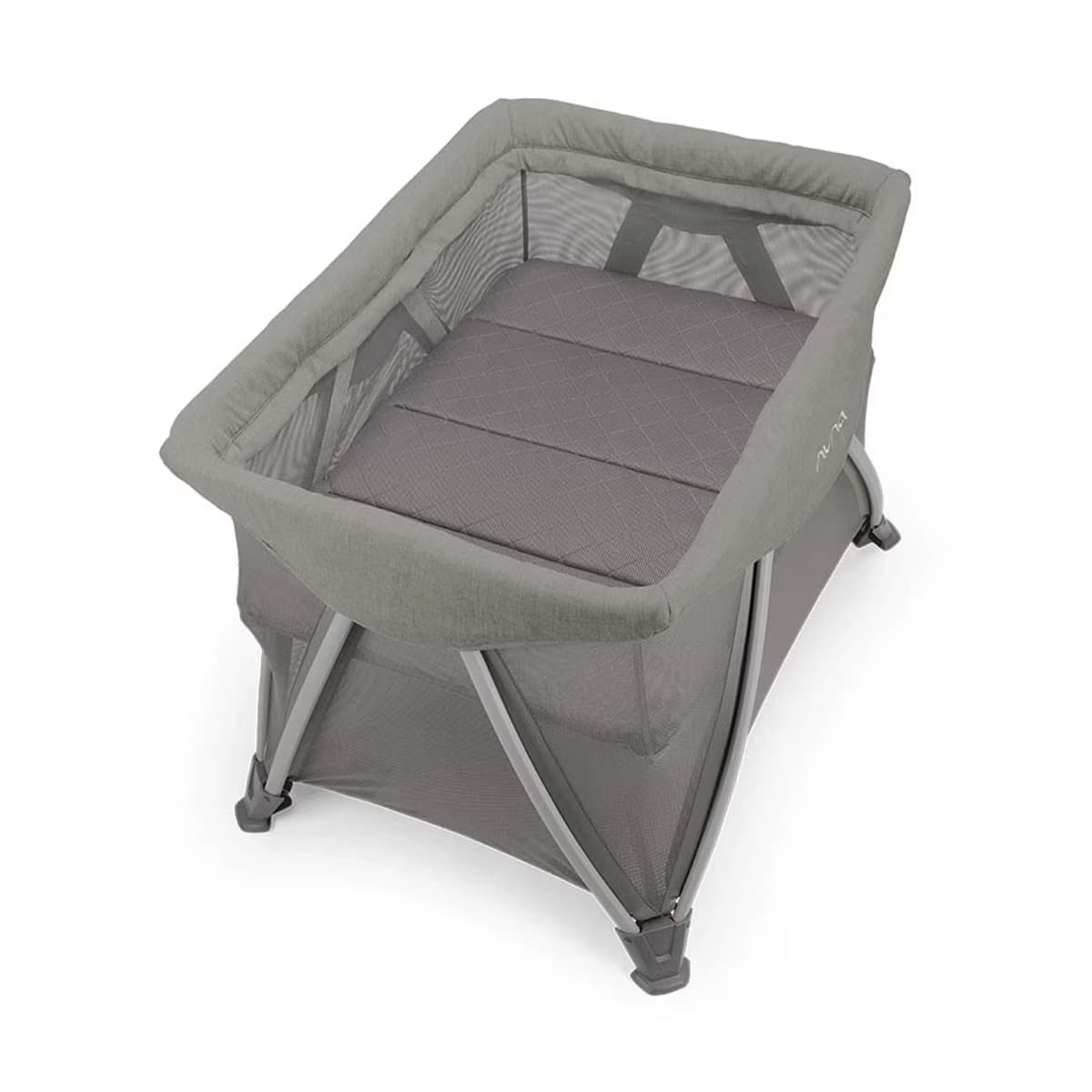 Grey travel cot