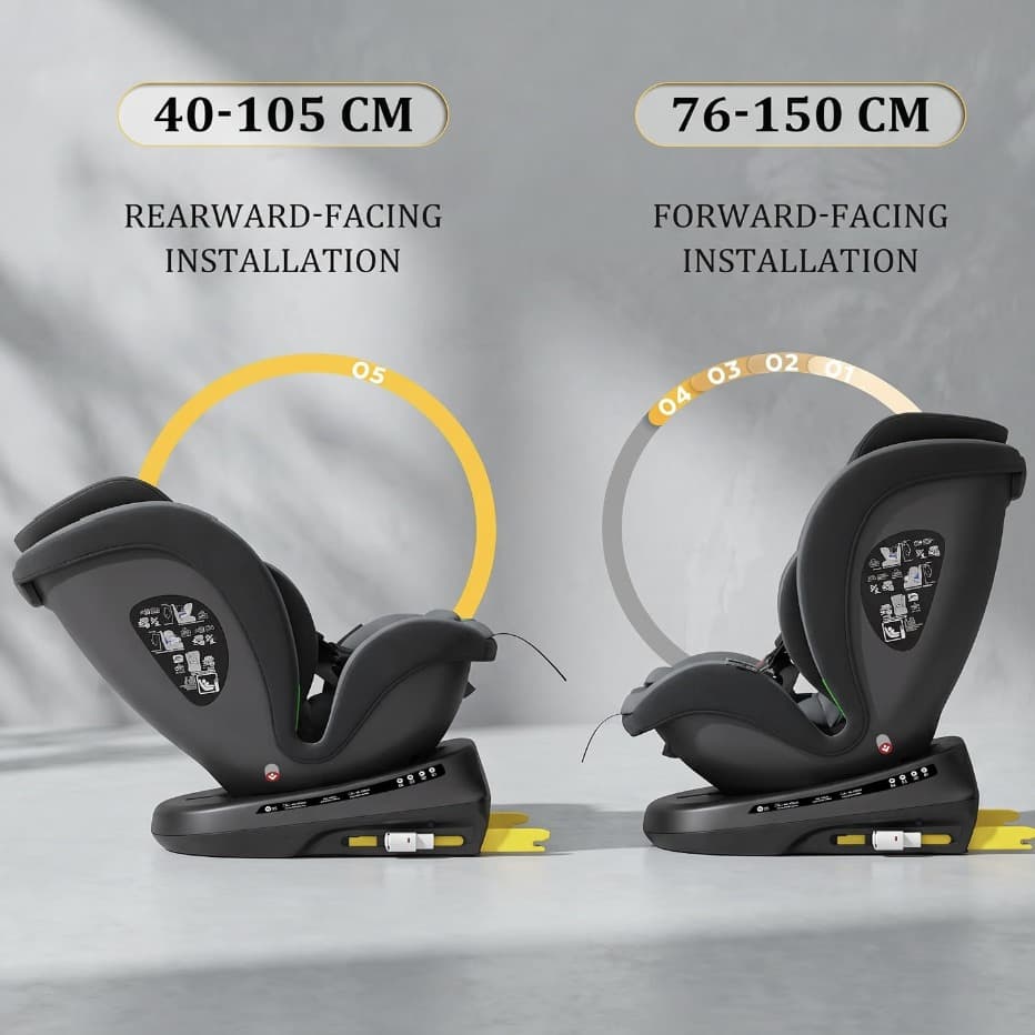 Reecle - Seggiolino auto con ISOFIX - 40-150 cm, <36 kg - 3