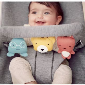 BabyBjörn Playful Friends - Fiocco da gioco per amaca Balance Soft/Bliss, grigio/blu/giallo - Multicolore