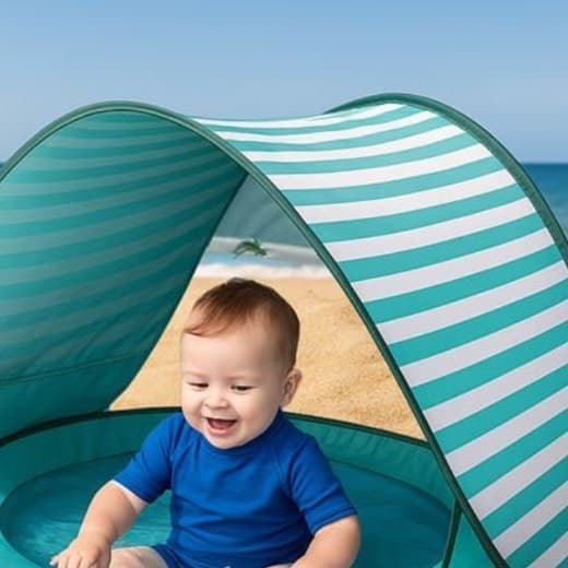 Pop-Up Beach Tent with Built-in Mini Pool