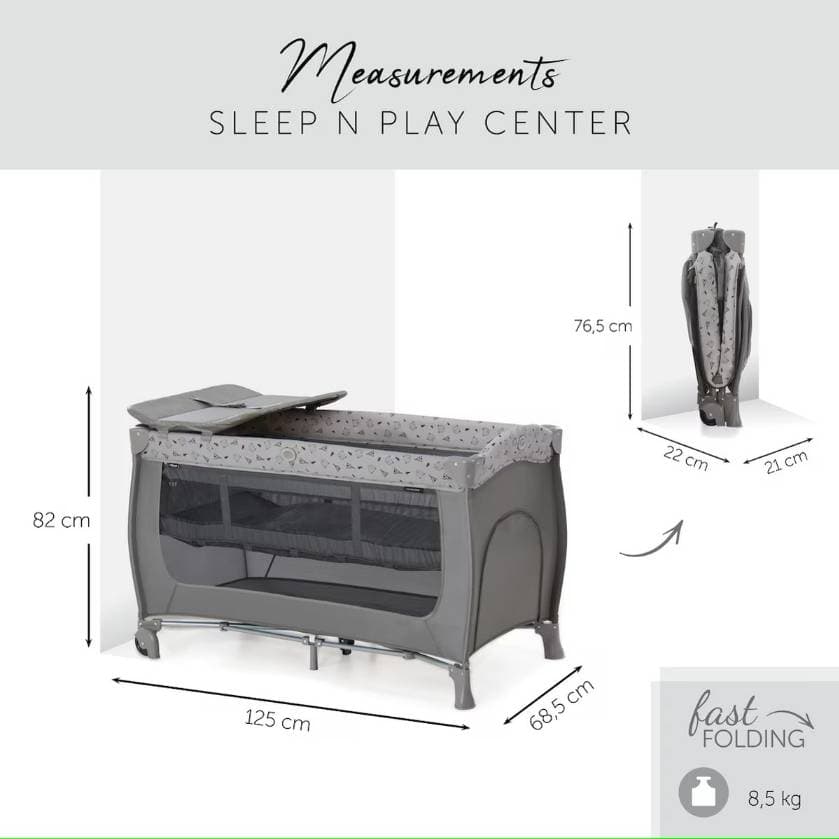 Lettino da viaggio con materasso (60 x 120 cm) | Sleep N Play Centre - 4