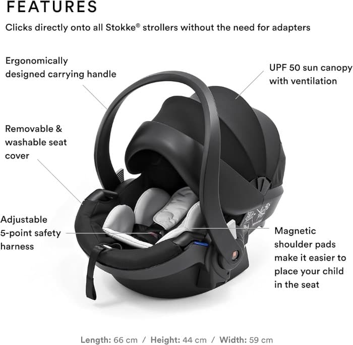 Stokke iZi Go Modular X1 by BeSafe, Black - Car Seat for 0-12 Months - Compatible with Xplory X