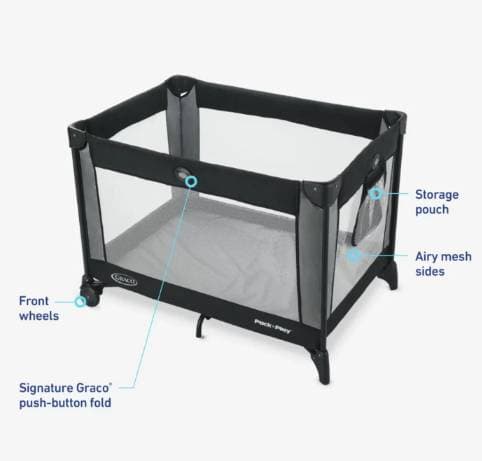 Graco Pack n Play Foldable Travel Cot / Up to 15 Kg - With Sheet - 3