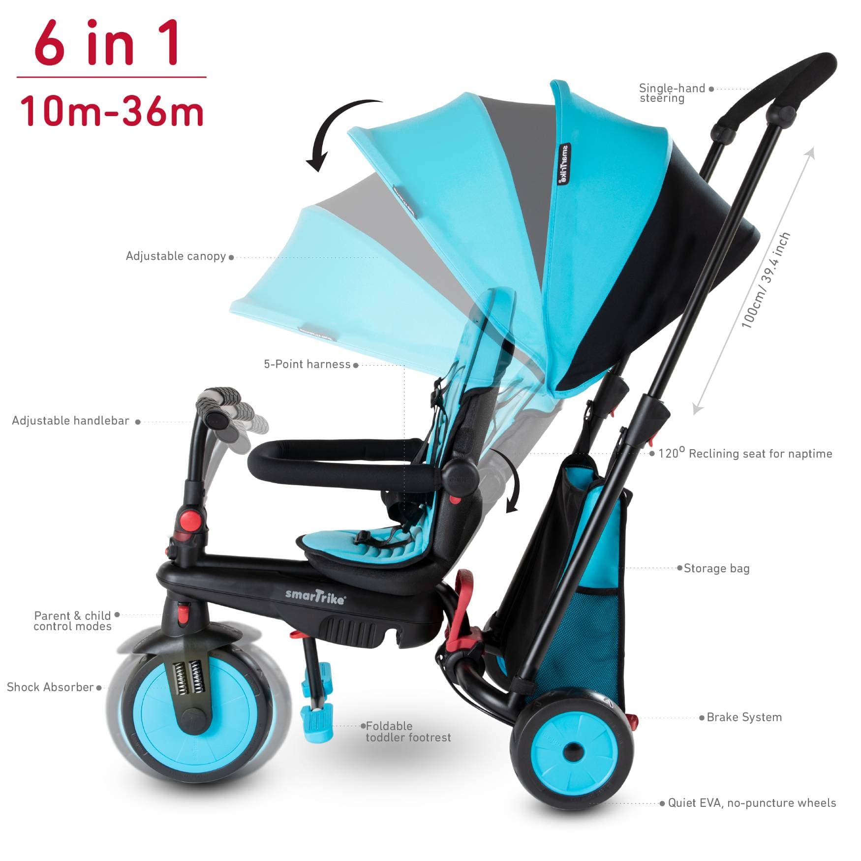 Smart Trike STR3 6 in 1 Folding Tricycle