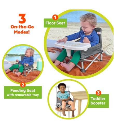 Bright Starts Pop 'N Sit Booster portatile, per uso interno/esterno - 2