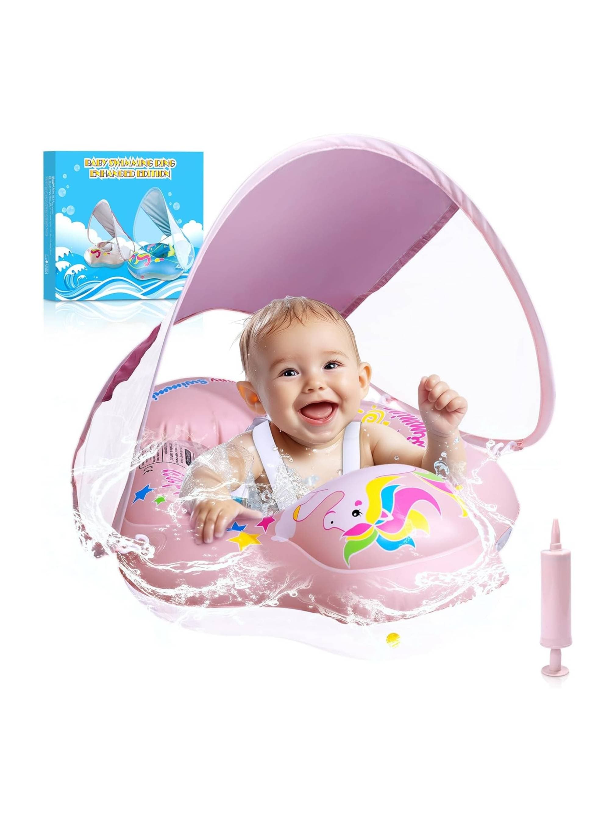 Baby Pool Float with Canopy (6–36 Months) (UPF 50+) - 1