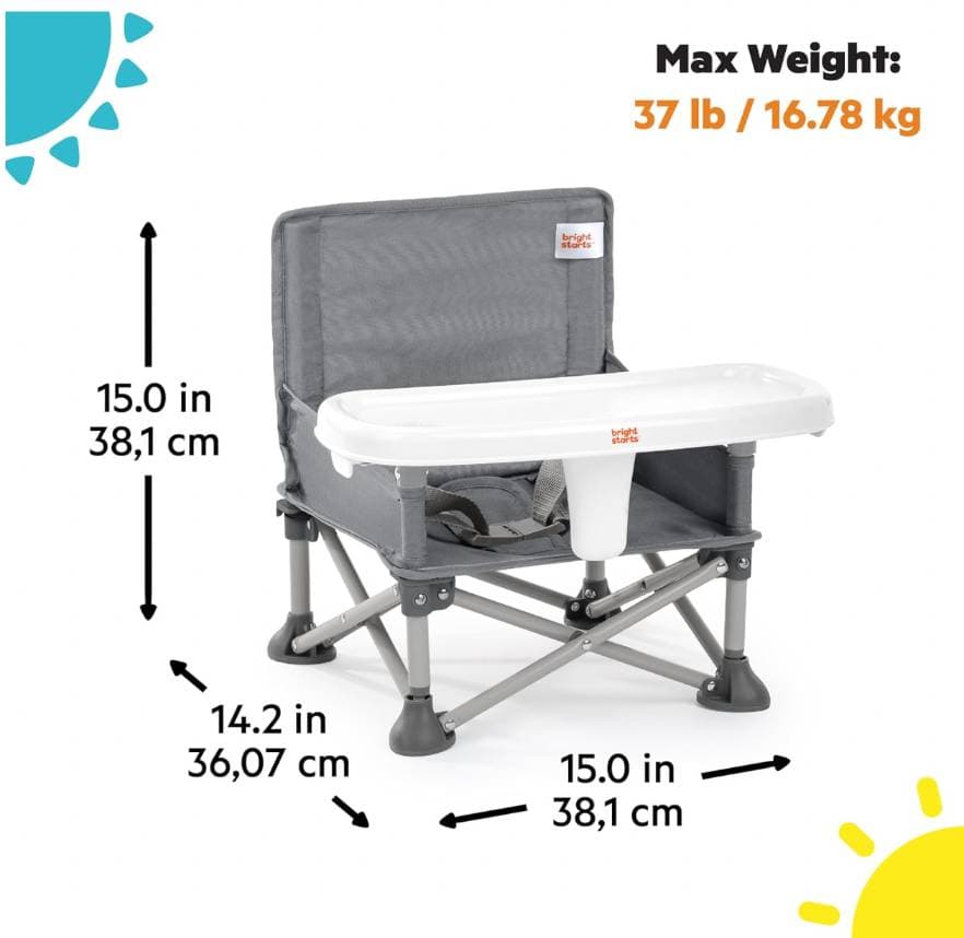 Bright Starts Pop 'N Sit Booster portatile, per uso interno/esterno - 4