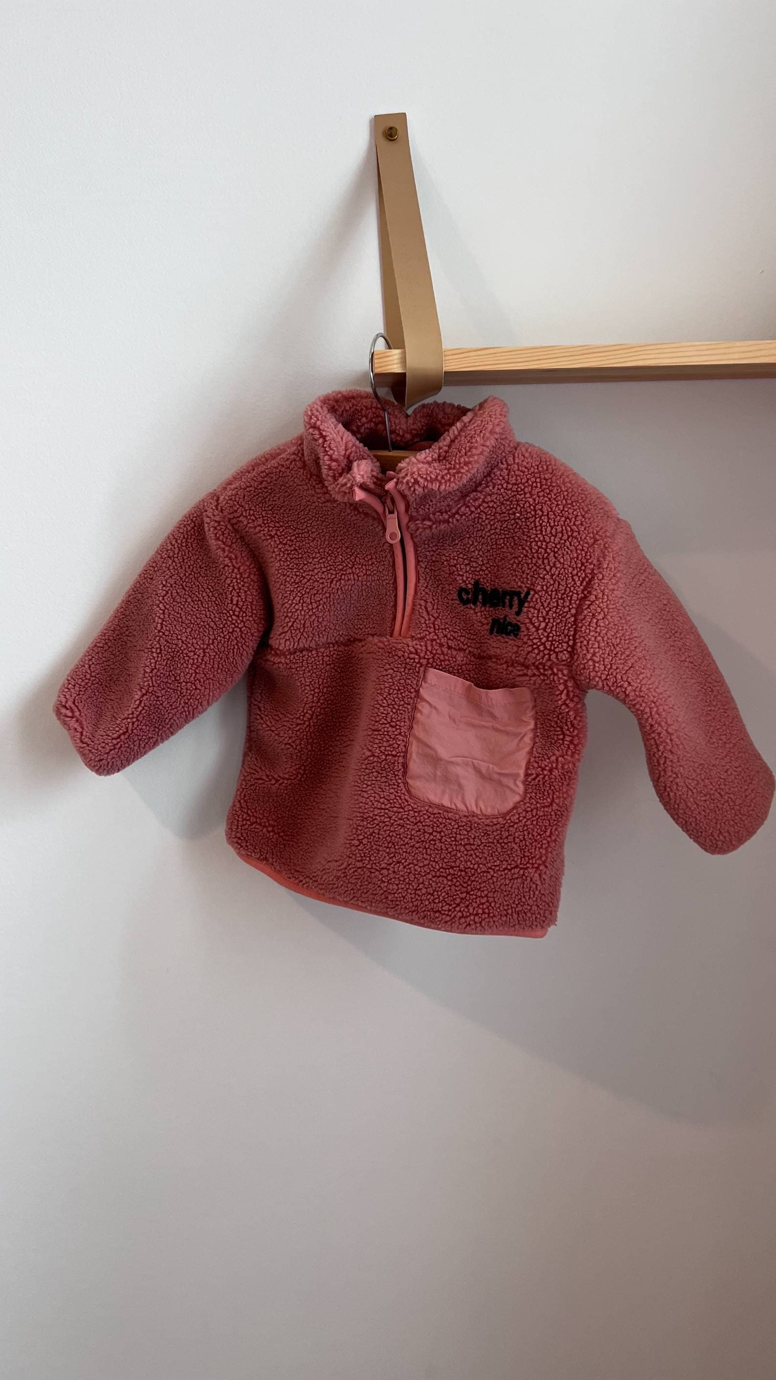 Cozy "Cherry Nice" Zara Fleece Two-piece Track Suit (9-18months) - 2