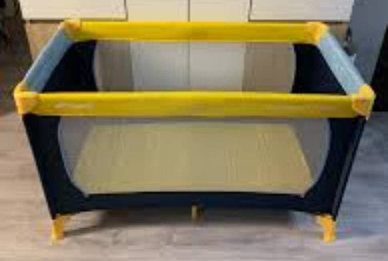 Blue & Yellow - Travel Cot - 2
