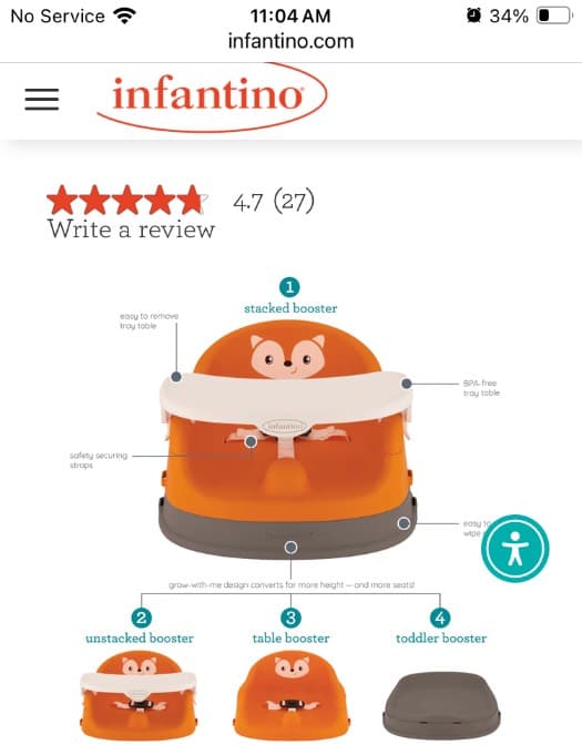 Infant Feeding Booster with tray