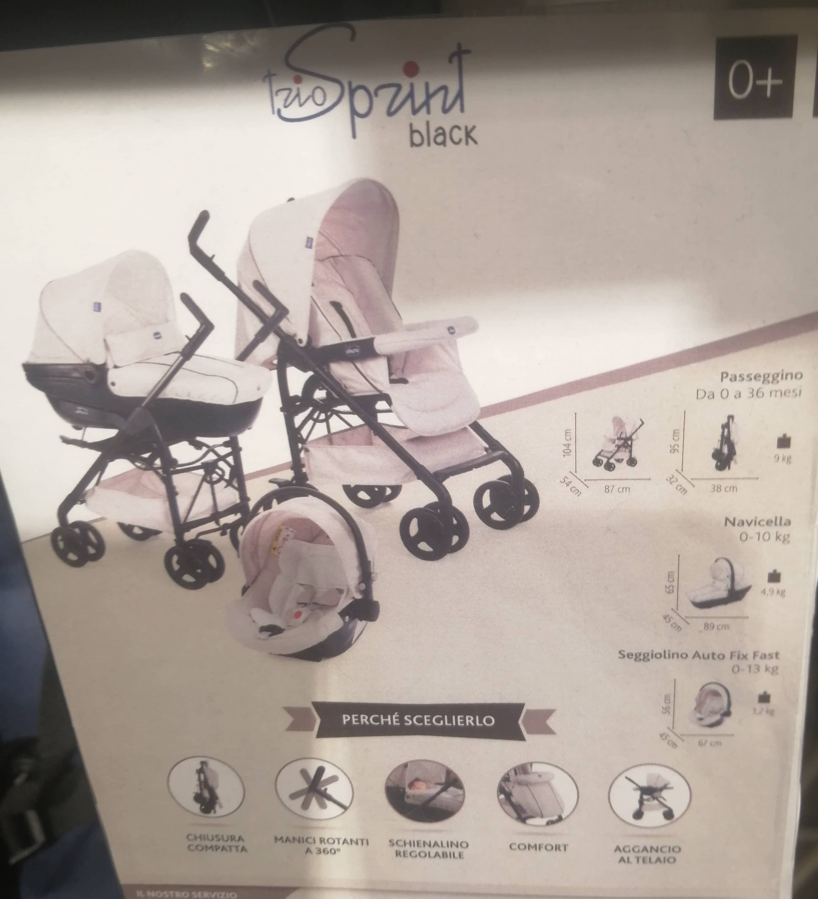 Chicco - lie flat Pram or stroller , depending on baby Age) - 4