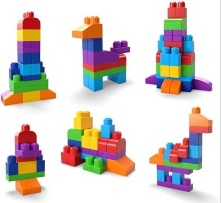 Mega Bloks,bag with 60 building blocks, Toy for baby +1 year - 2