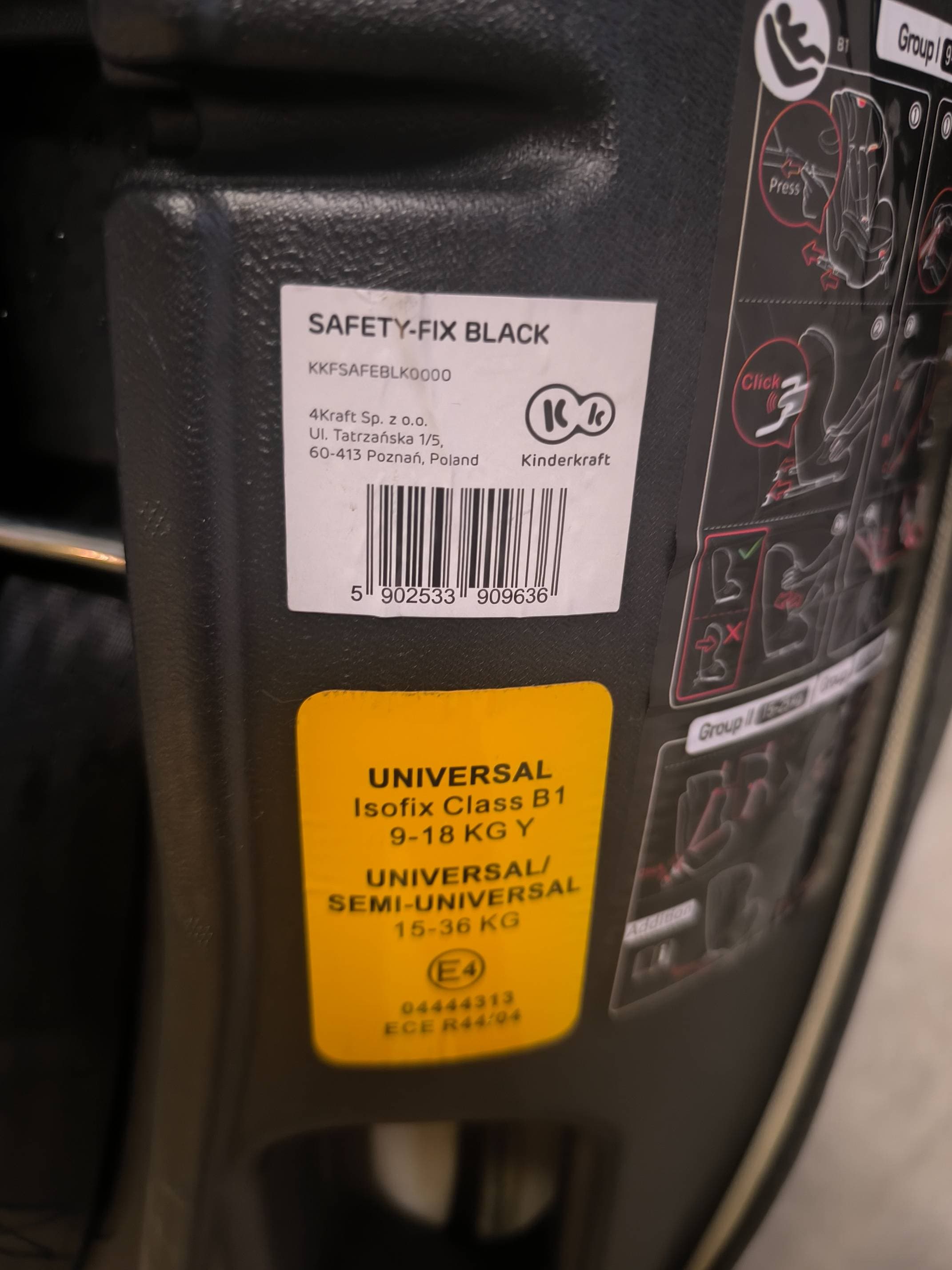 Kinderkraft Safety fix car seat - from 9kg to 26Kg with isofix - 4