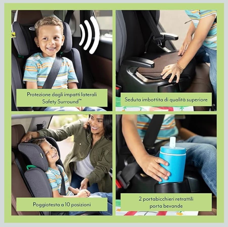 Child Seat, Booster Seat, Height Adjustable Armrests and Headrest - 4