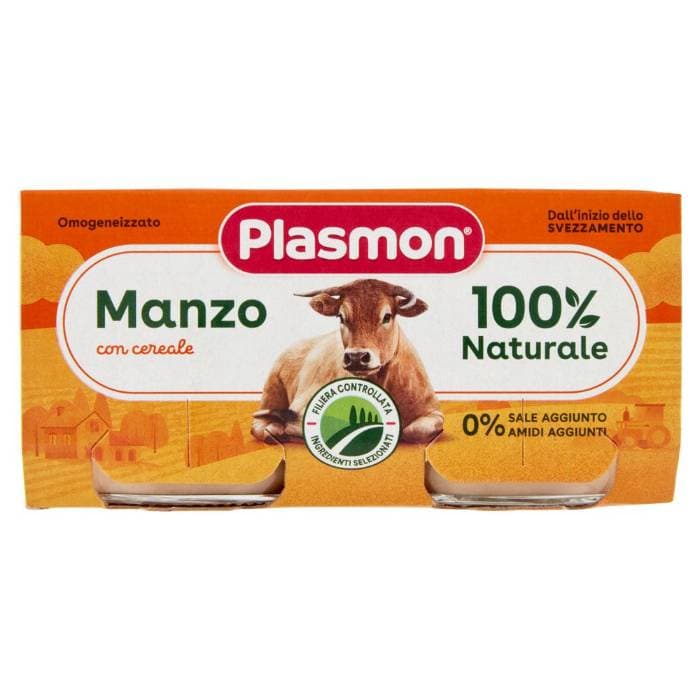 Omogeneizzato di manzo per bambini Plasmon. Confezione da 3. - 2