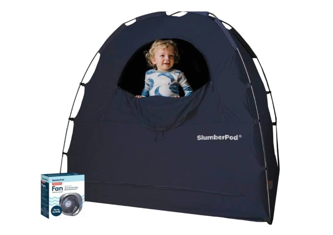 SlumberPod 3.0 Sleep Canopy w/Fan, Black with Gray Accents